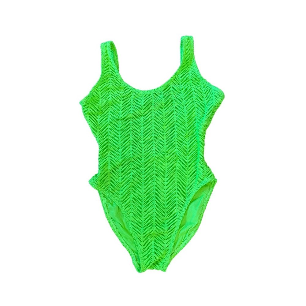 COCO CLUB NEON GREEN One Piece Swimsuit Cut Out Design
